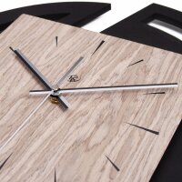 Runde Designer Wanduhr aus Holz mit stilvollem Akzent aus Graueiche-Furnier