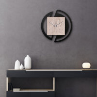 Runde Designer Wanduhr aus Holz mit stilvollem Akzent aus Graueiche-Furnier