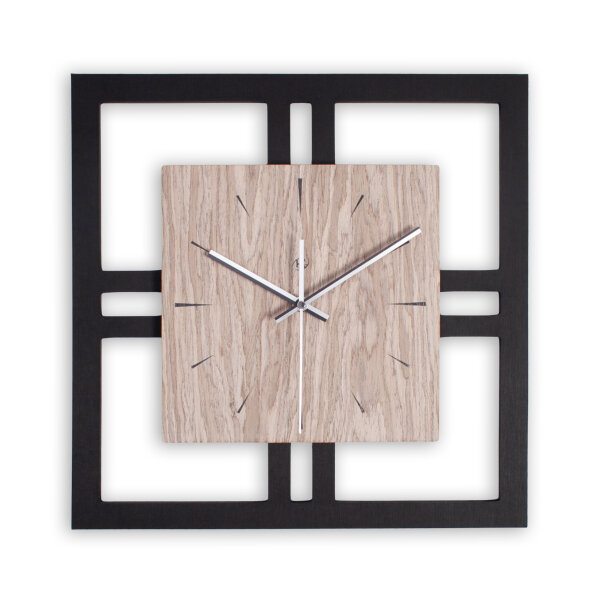 Designer Wanduhr aus Holz mit stilvollem Akzent aus...
