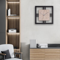 Designer Wanduhr aus Holz mit stilvollem Akzent aus Graueiche-Furnier