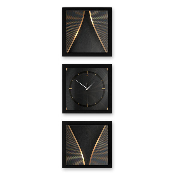 3-teilige Designer-Wanduhr „Elegance“ in...