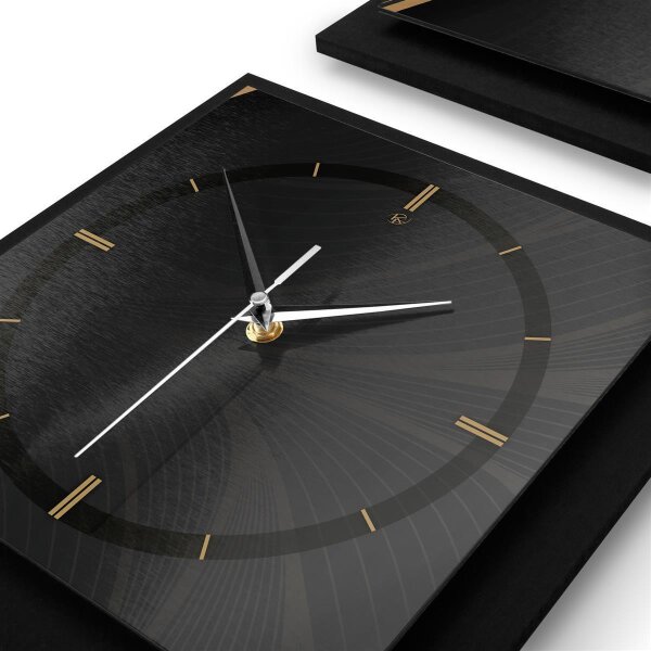 3-teilige Designer-Wanduhr „Elegance“ in modernem Metallic-Look | B-Ware