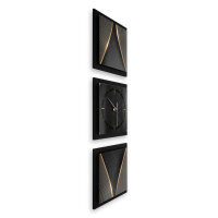 3-teilige Designer-Wanduhr „Elegance“ in modernem Metallic-Look | B-Ware