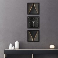 3-teilige Designer-Wanduhr „Elegance“ in modernem Metallic-Look | B-Ware