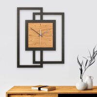 Designer Wanduhr aus Holz mit Akzent aus Eiche-Echtholzfurnier | B-Ware