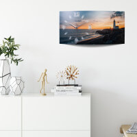 Leuchtturm Designer-Wanduhr mit leisem Uhrwerk aus Alu