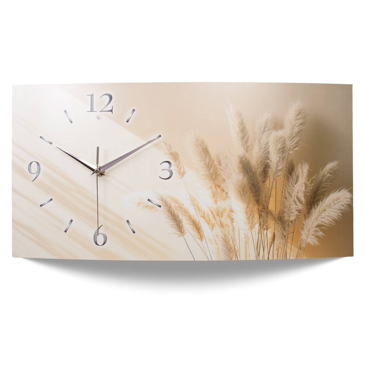 Pampas Relax Designer-Wanduhr mit leisem Uhrwerk aus Alu