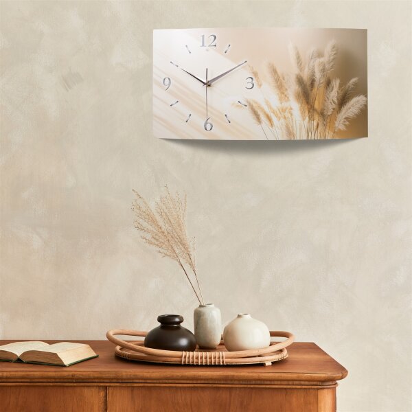 Pampas Relax Designer-Wanduhr mit leisem Uhrwerk aus Alu
