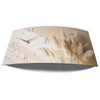 Pampas Relax Designer-Wanduhr mit leisem Uhrwerk aus Alu