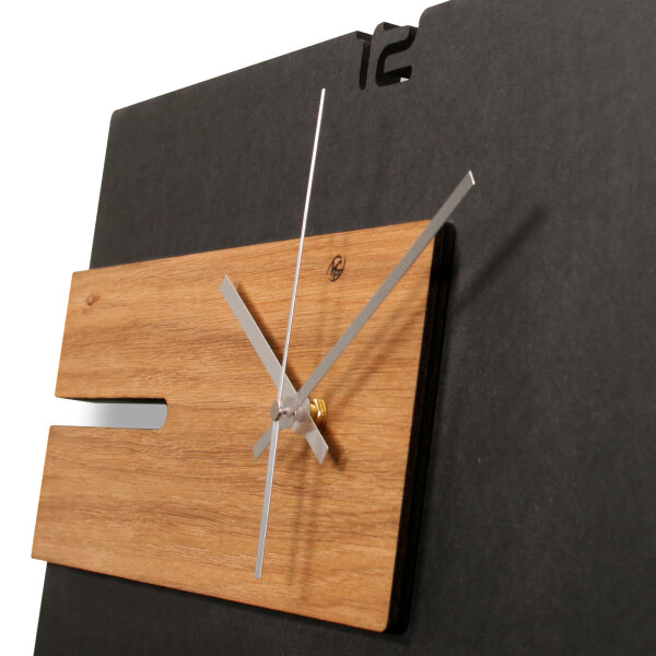 Designer Wanduhr aus Holz mit leisem Funk- oder Quarzuhrwerk