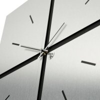 Designer-Wanduhr &bdquo;Silver Squares&ldquo; in modernem Metallic-Look