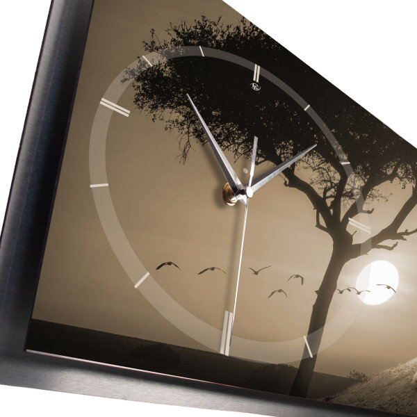 "Löwe" 3D Design-Wanduhr im Querformat