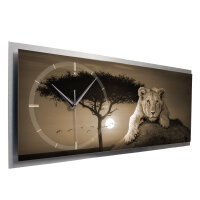 "Löwe" 3D Design-Wanduhr im Querformat