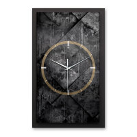 3D Wanduhr "Black Structure" aus gebürstetem Aluminium & MDF mit leisem Funk- oder Quarzuhrwerk