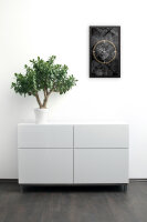 3D Wanduhr "Black Structure" aus gebürstetem Aluminium & MDF mit leisem Funk- oder Quarzuhrwerk