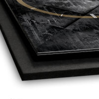 3D Wanduhr "Black Structure" aus gebürstetem Aluminium & MDF mit leisem Funk- oder Quarzuhrwerk