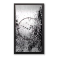 3D Wanduhr "Scratched Metal" aus gebürstetem Aluminium & MDF mit leisem Funk- oder Quarzuhrwerk
