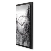 3D Wanduhr "Scratched Metal" aus gebürstetem Aluminium & MDF mit leisem Funk- oder Quarzuhrwerk