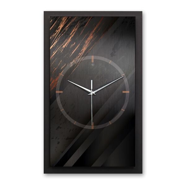3D Wanduhr "Black & Bronze" aus gebürstetem Aluminium & MDF mit leisem Funk- oder Quarzuhrwerk
