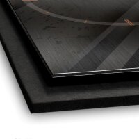 3D Wanduhr "Black & Bronze" aus gebürstetem Aluminium & MDF mit leisem Funk- oder Quarzuhrwerk