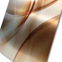 Abstrakt Gold Designer-Wanduhr mit leisem Uhrwerk aus Alu