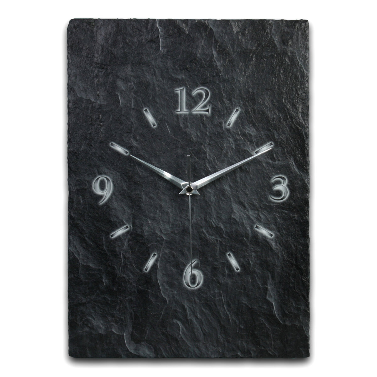 Design-Wanduhr "Schiefer" aus Stein (Beton) mit flüsterleisem Uhrwerk | B-Ware