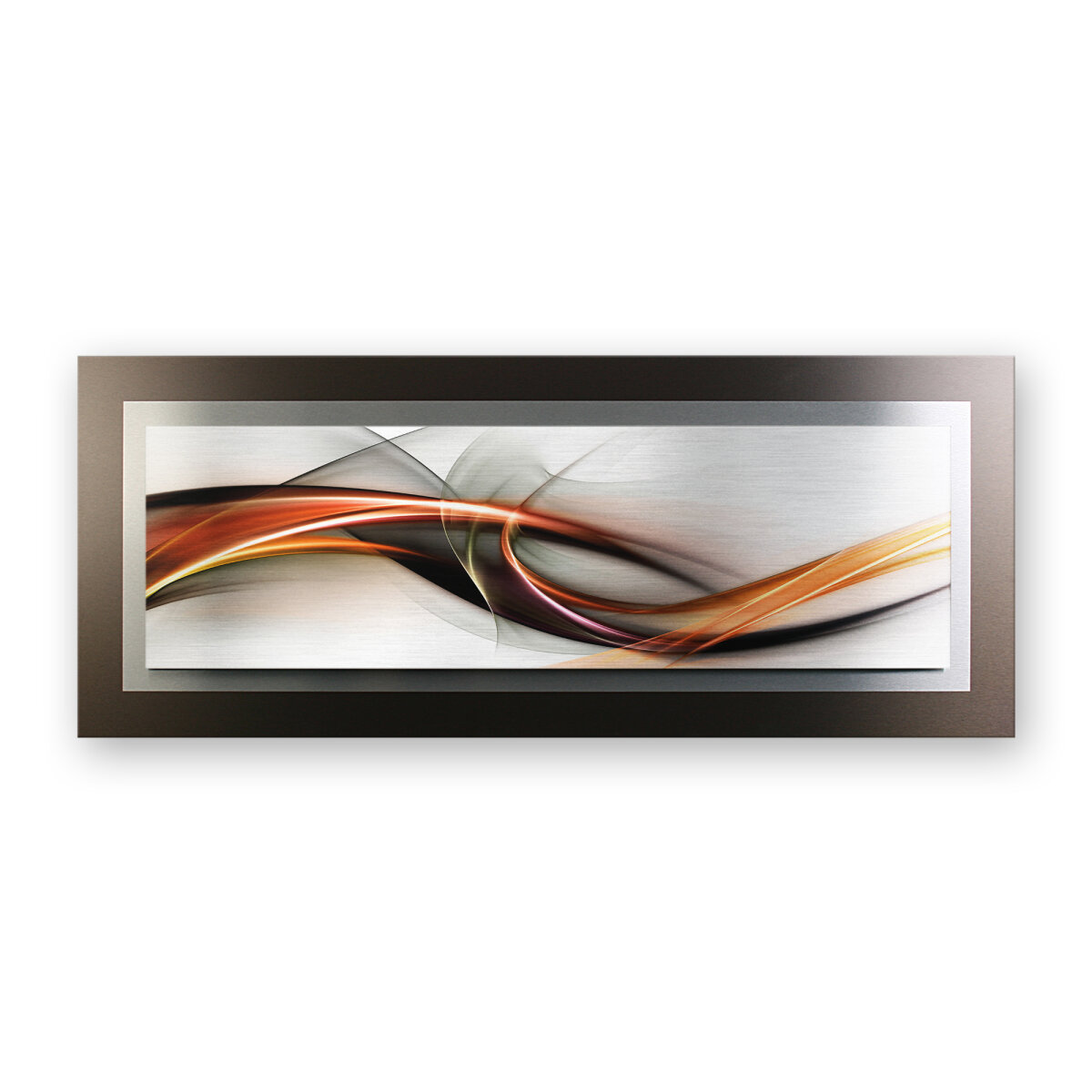 Waves &ndash; 3D Alu Metallic Wandbild aus geb&uuml;rstetem Aluminium