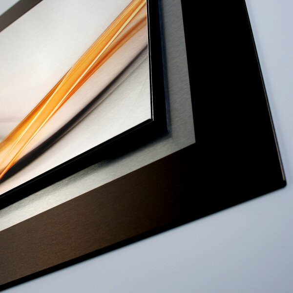 Waves &ndash; 3D Alu Metallic Wandbild aus geb&uuml;rstetem Aluminium