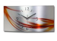 Abstrakt Rot Designer-Wanduhr mit leisem Uhrwerk aus Alu