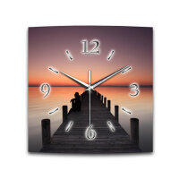 Sonnenuntergang Designer-Wanduhr mit leisem Uhrwerk aus Alu