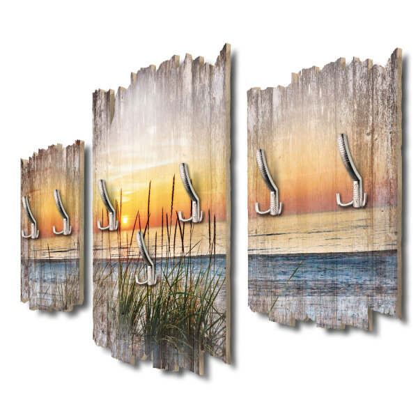 Abendspaziergang am Strand Shabby chic 3-Teiler Garderobe aus MDF