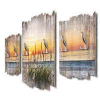 Abendspaziergang am Strand Shabby chic 3-Teiler Garderobe aus MDF