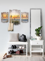 Abendspaziergang am Strand Shabby chic 3-Teiler Garderobe aus MDF