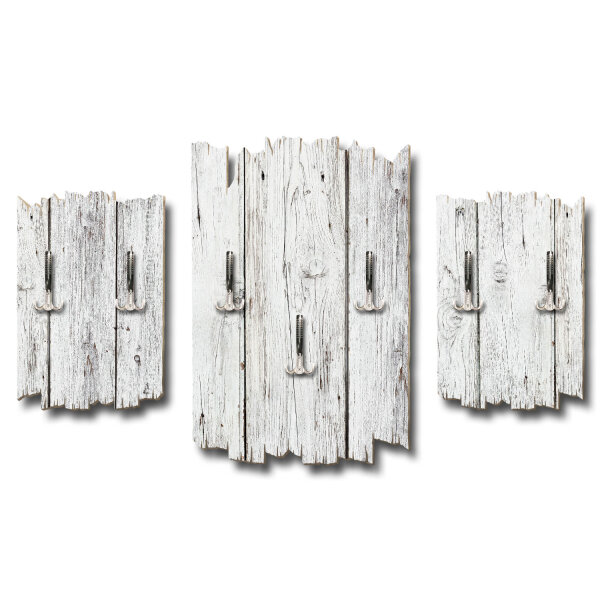 Holzoptik wei&szlig; Shabby chic 3-Teiler Garderobe aus MDF