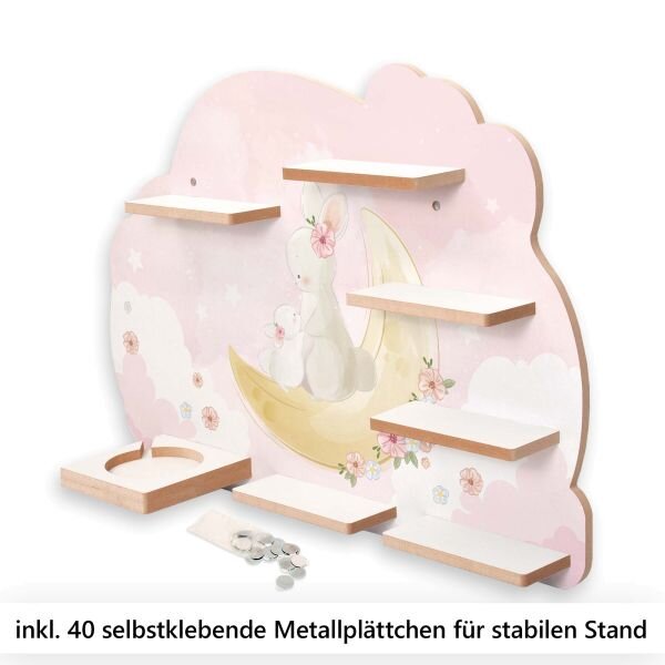 Hasenmama & Baby Musikbox-Regal aus MDF &ndash;...