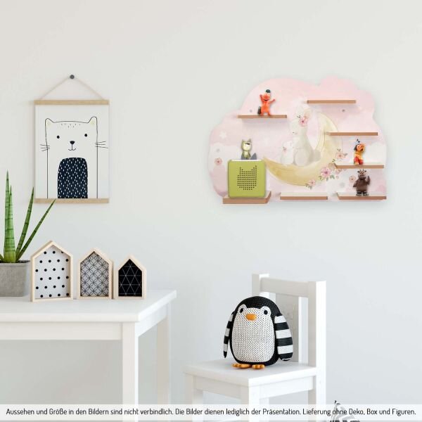 Sammel-Regal "Hasenmama & Baby" für Musikbox und Figuren fürs Kinderzimmer aus MDF