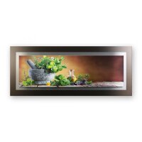 3D Alu-Wandbild "K&uuml;chenkr&auml;uter" aus geb&uuml;rstetem Aluminium
