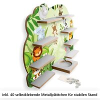 Dschungel Tonie-Regal für Musikbox und Figuren fürs Kinderzimmer aus MDF