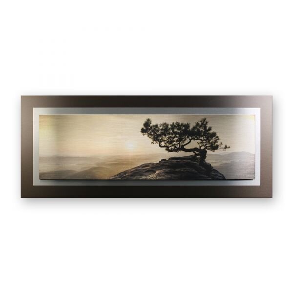 Einsamer Baum &ndash; 3D Alu Metallic Wandbild aus...