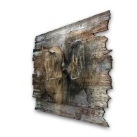 Schlüsselbrett "Elefanten" aus Holz im Shabby-Style mit 5 Haken