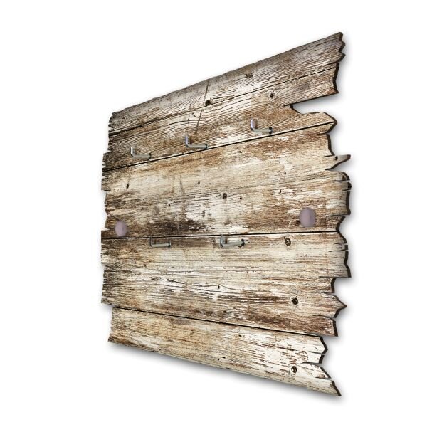 Schlüsselbrett "Holzoptik" im Shabby-Style aus Holz mit 5 Haken