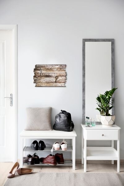 Schlüsselbrett "Holzoptik" im Shabby-Style aus Holz mit 5 Haken