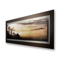 3D Alu-Wandbild "Morgengrauen" aus geb&uuml;rstetem Aluminium