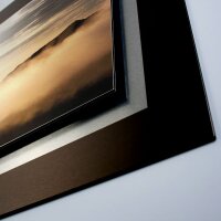 3D Alu-Wandbild "Morgengrauen" aus geb&uuml;rstetem Aluminium