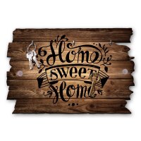Schl&uuml;sselbrett "Home Sweet Home" aus Holz im Shabby-Style mit 5 Haken
