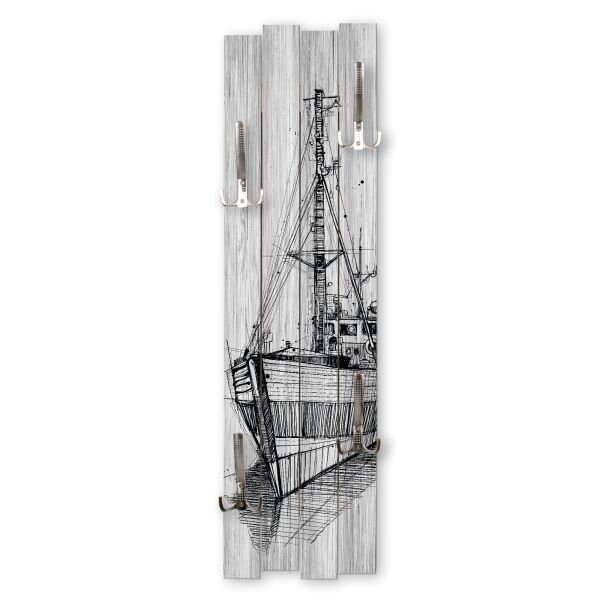 Schiff | Shabby chic Holz-Garderobe | ca.100x30cm aus MDF