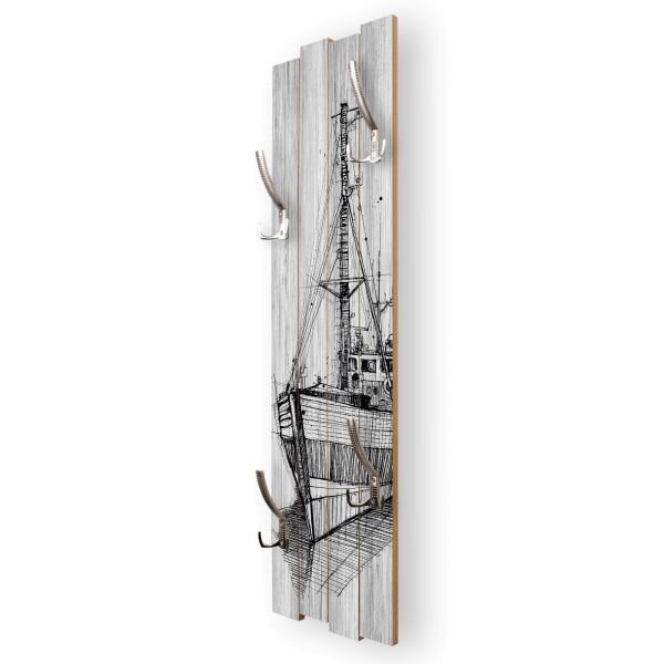 Schiff | Shabby chic Holz-Garderobe | ca.100x30cm aus MDF