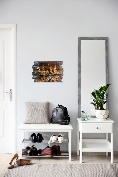 Schlüsselbrett "Dresden" aus Holz im Shabby-Style mit 5 Haken