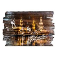 Schlüsselbrett "Dresden" aus Holz im Shabby-Style mit 5 Haken