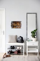 Schlüsselbrett "Dresden" aus Holz im Shabby-Style mit 5 Haken